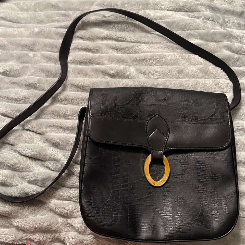 Authentic Vintage Coated Canvas Dior Crossbody Bag